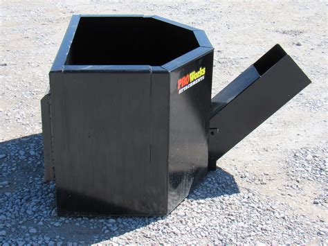 skid steer concrete dispensing bucket|concrete pump skid steer attachment.